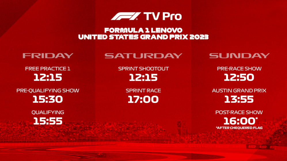 Formula 1 hotsell austin stream